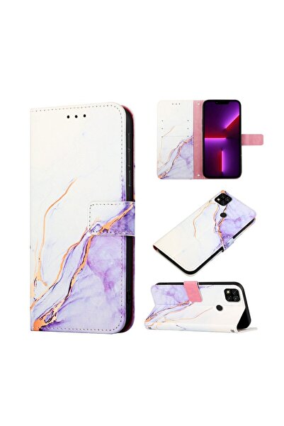 sscase Marble Pattern θήκη Πορτοφόλι Purple (Xiaomi Redmi 9C)