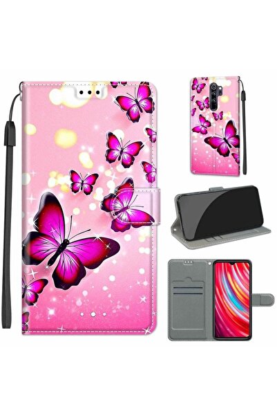 sscase Coloured Drawing Θήκη Πορτοφόλι Pink Butterflies (Xiaomi Redmi Note 8 ...