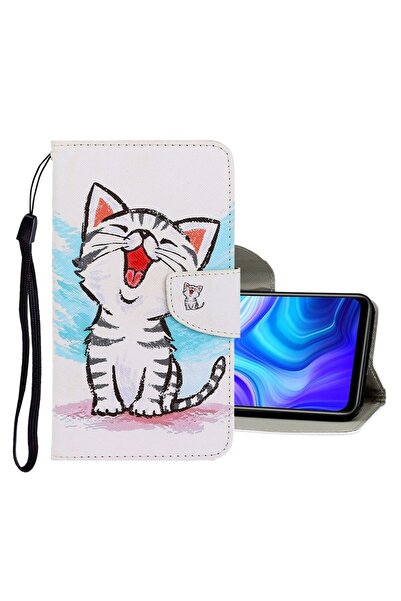 sscase Colored Drawing Θήκη Πορτοφόλι Red Mouth Cat (Xiaomi Redmi 9C)