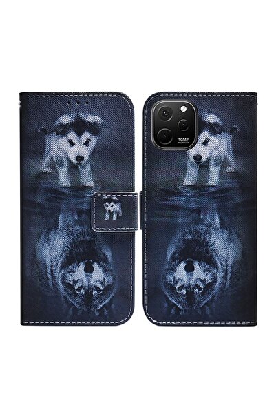 sscase Coloured Drawing Θήκη Πορτοφόλι Wolf and Dog (Huawei Nova Y61)