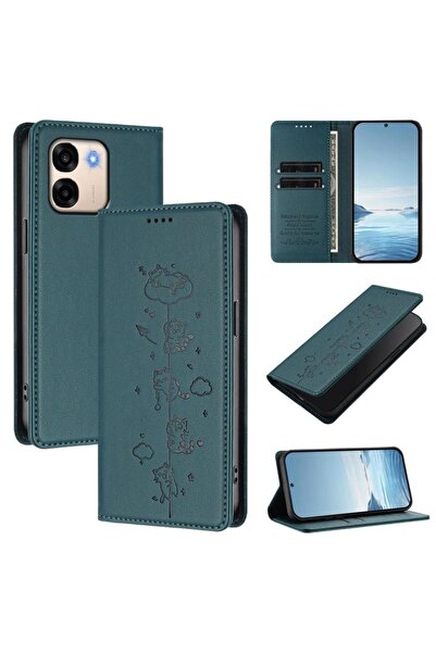 sscase Cute Cats Θήκη Βιβλίο Dark Green (Oppo A6x 4G/5G)