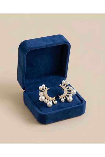 XUPING JEWELRY Stylish Earrings with Moon and Pearl Details