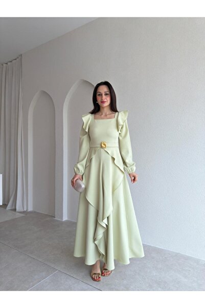 Mooi Butik Rochie Maxi FAURA 6954 - Verde