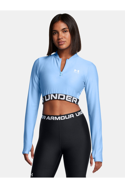 Under Armour Tricou de damă HeatGear Rib 1/4 Zip cu mânecă lungă