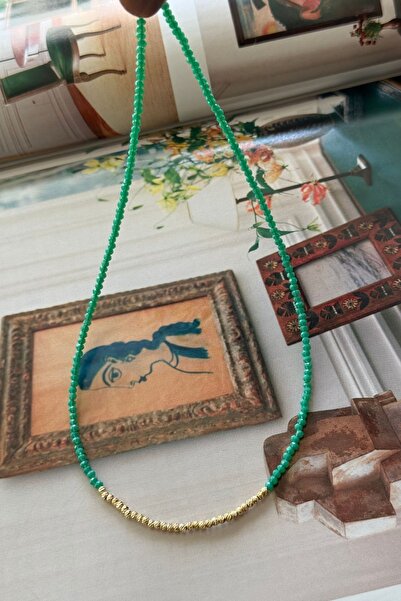 Trendy Butik Water Green Dorika Beaded Necklace