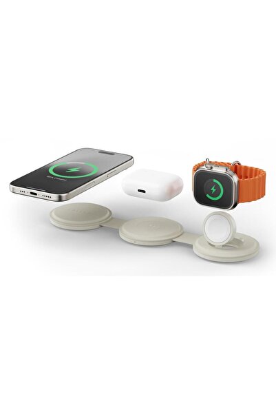 Satechi ST-QTG31W Qi2 3-in-1 Foldable Wireless Charger for Apple MagSafe, iPhone