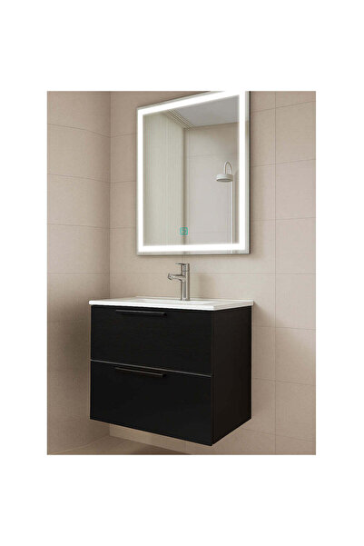 Casa Stile Set Mobilier Baie Suspendat 60 cm – cu Lavoar Ceramic Slim si Ogli...