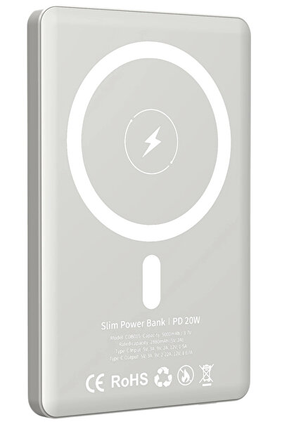 Fuchsia URR CDB005 5.000 mAh 20W Type-C 15W Kablosuz Şarj Magsafe UltraSlim P...