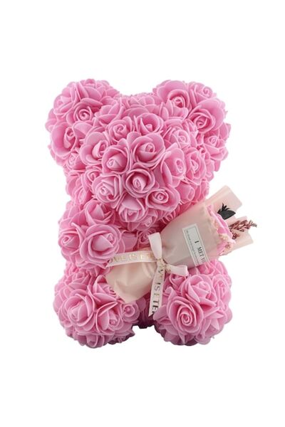 DAMUR Flower Bear, Foam Rose Bear, Bear 16 x 16 x 23 cm / Transparent Box 17 ...