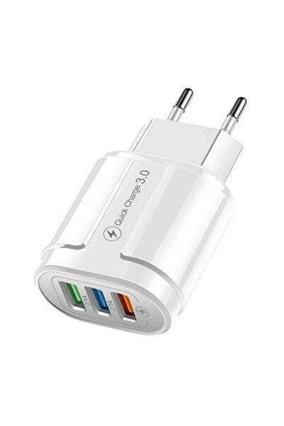 DAMUR Încărcător rapid QC3.0, 3 porturi USB, 2.1A, 18W, fabricat din ABS, Pro...