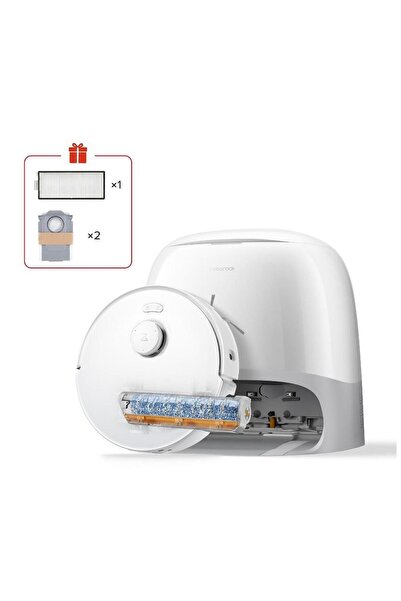 Roborock Aspirator robot Qrevo Curv 2 FlowX, 65W, 20000Pa, 240min, 0.32L, LiD...