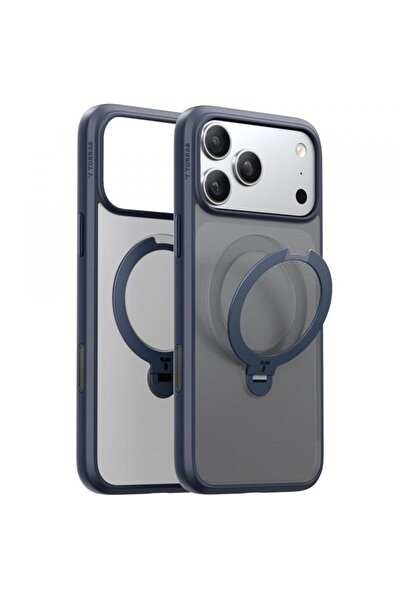 TORRAS Husă MagSafe pentru Apple iPhone 17 Pro, Ostand Spin (Albastru/Negru)