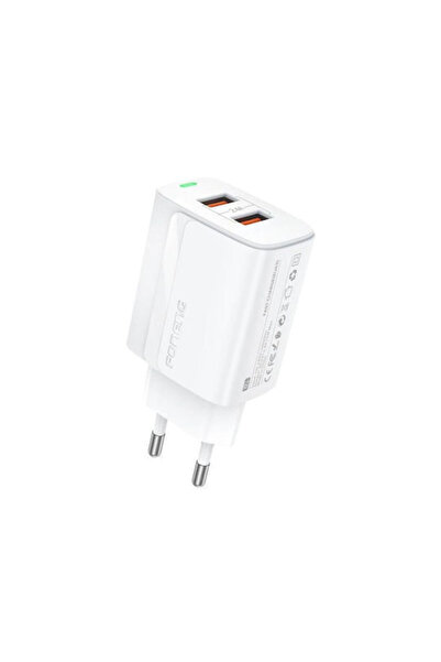 FONENG Φορτιστής Χωρίς Καλώδιο με 2 Θύρες USB-A 12W Λευκός (EU63)