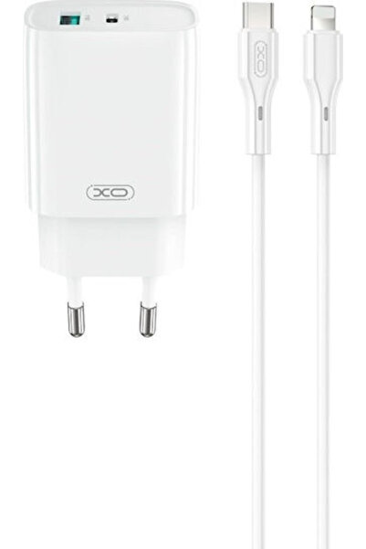 Xo Φορτιστής με θύρα USB-A και θύρα USB-C και καλώδιο USB-C σε Lightning, 30W...