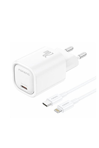 FONENG Φορτιστής με θύρα USB-C και καλώδιο USB-C σε Lightning, 20W Power Deli...