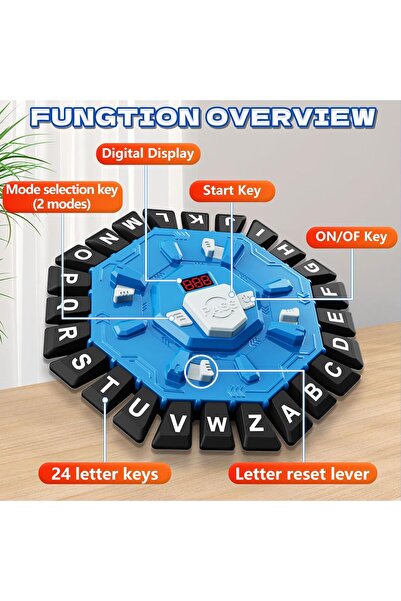Arabest Word Game Family Board Game with Digital Timer, 2 Modes 24-Letter Fas...