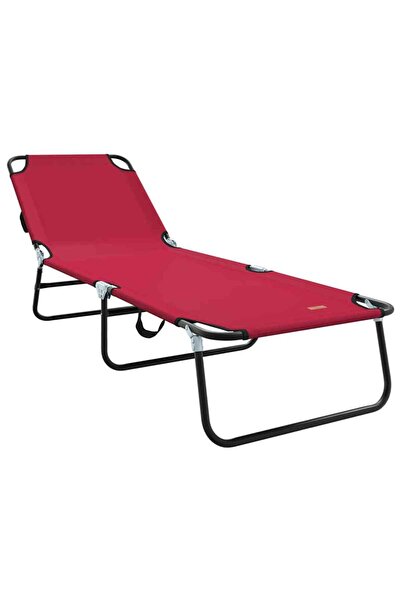 vidaxl Șezlong pliabil Roșu 188 x 57 x 86,5 cm Poliester