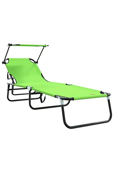 vidaxl Folding sun lounger Green 190 x 57 x 81 cm oxford