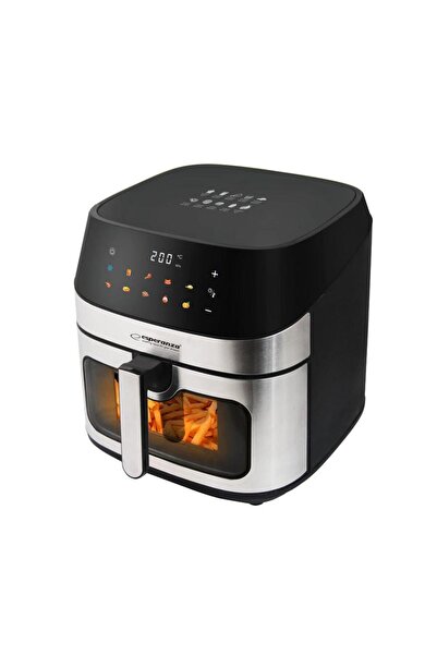ESPERANZA EKA005 Hot Air Fryer, 8 L, 1600 W, 10 Programs, Black/Stainless Steel