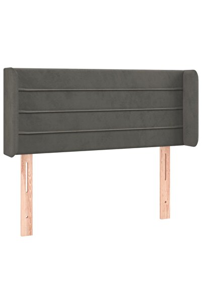 vidaxl Dark grey winged headboard 103x16x78/88 cm Velvet
