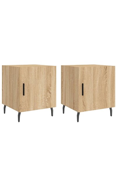 vidaxl Noptiere, 2 buc., stejar sonoma, 40x40x50 cm, lemn compozit