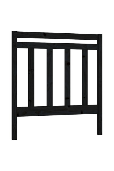 vidaxl Bedside table, black, 81x4x100 cm, solid pine wood