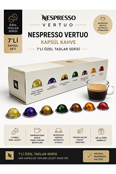 Nespresso Vertuo Kapsül Kahve Özel Tadlar Serisi 7 li (Vertuo Makineler için ...