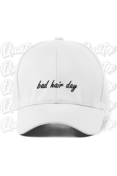 CapHub Bad Hair Day Embroidered Hat - White Color 100% Cotton Gabardine Unise...