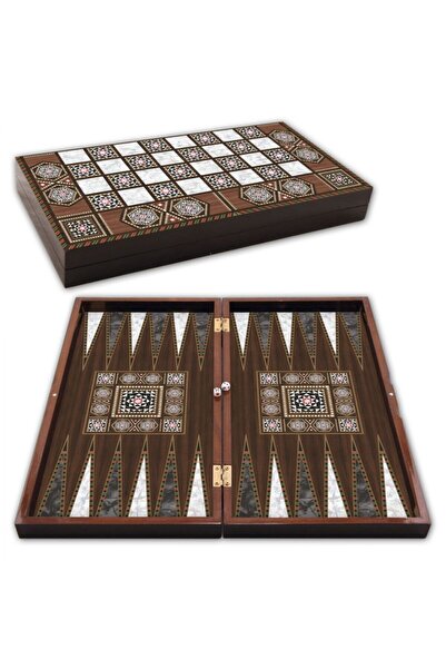 Alpsan Lotus Star Cafe Tavla Parlak Cilalı 49X49 cm büyük boy tavla takımı
