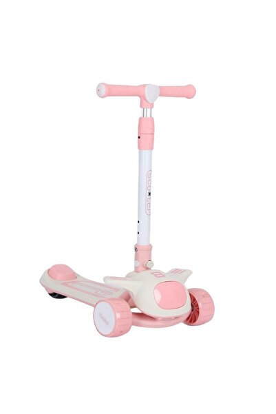 Nichiduta Trotineta pentru copii Little Mom pink, cu ghidon ergonomic din alu...
