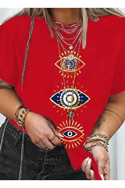 NIGRUM PARDUS New Season Three Eye Printed 100% Cotton Plus Size Women's Over...