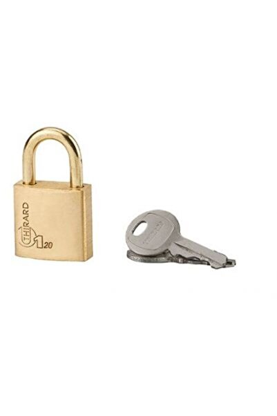 THIRARD Luggage padlock, with key, TYPE 1, 20 mm, polished brass,