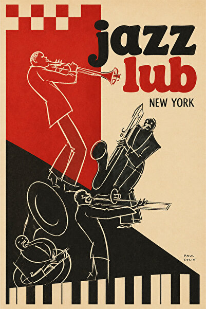 Taranist Poster - Jazz Club New York - Vintage Cafe Bar Kalın Kuşe Kağıt
