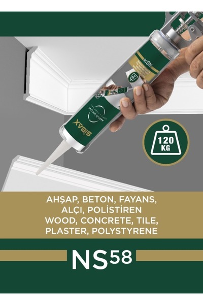 Sibax Akrilik Sıvı Çivi Ahşap-Beton-Fayans-Alçı-Polistiren-Ağaç Montaj Yapışt...