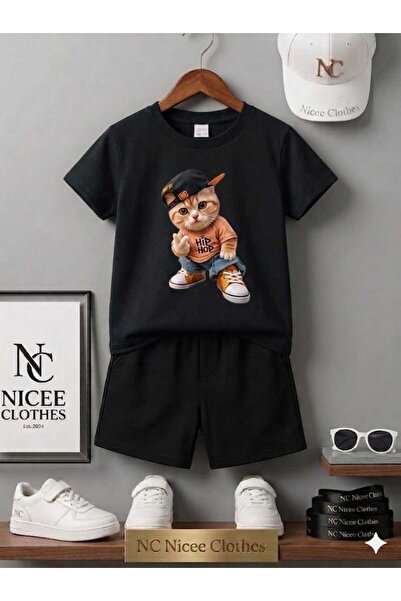 NC Nicee Clothes Tricou și pantaloni scurți de vară pentru copii, unisex (pis...