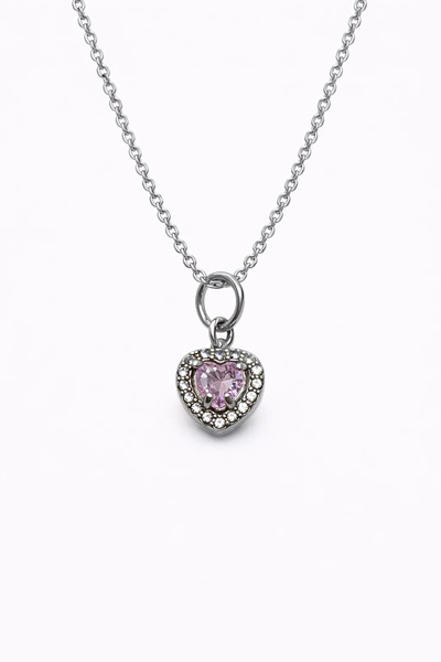 MakeWell Heart Figured Steel Necklace – Stainless, Tarnish-Resistant, Elegant...