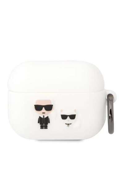 Karl Lagerfeld AirPods Pro Case, and Choupette, Silicone, White