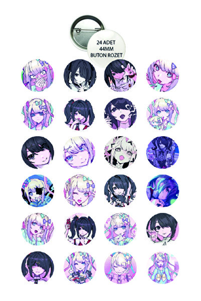 nihonwosekai Needy Girl Overdose K Angel Anime Buton Rozet 44mm 24 ADET