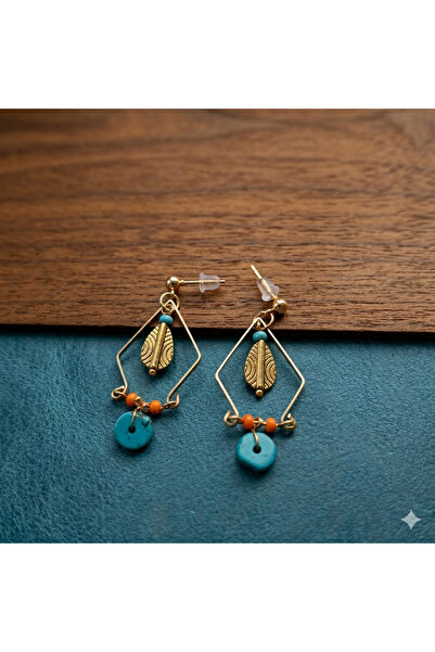 azra takı tasarım Handmade Authentic Bohemian Dangling Natural Stone Women's ...