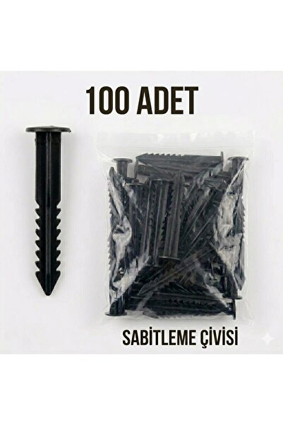 DİĞER1111 100 Adet Çim Sınırlayıcı Sabitleme Kazığı - Sert Plastik Bahçe Bord...