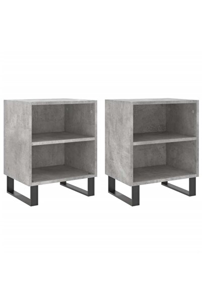 vidaxl Noptiere, 2 buc., gri beton, 40x30x50 cm, lemn compozit