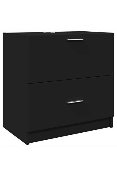 vidaxl Dulap de chiuvetă, negru, 59x37x59 cm, lemn prelucrat