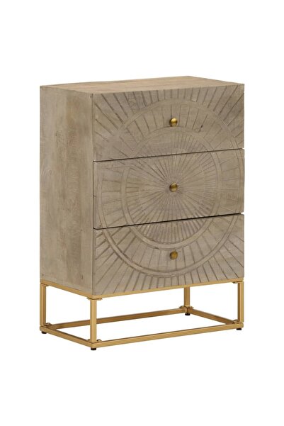 vidaxl Dulap cu sertare 55x30x76 cm, lemn masiv de mango și fier