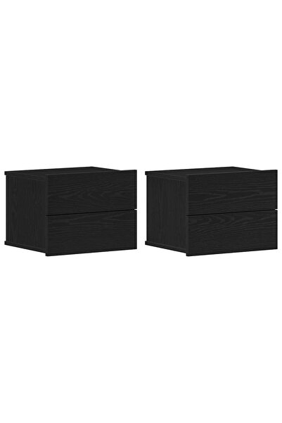 vidaxl Dulap de noapte cu sertar 2 pcs Stejar Negru 40 x 30 x 30 cm