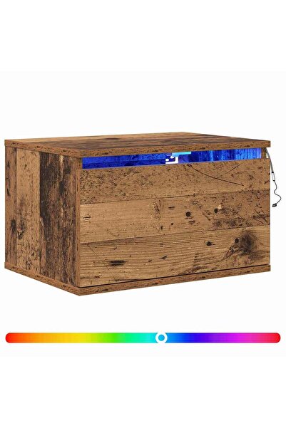 vidaxl Noptieră suspendată Lemn vechi 50 x 36 x 30 cm Lemn compozit