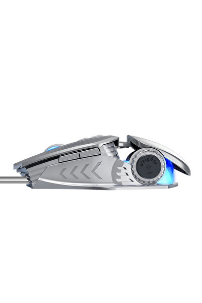 T-WOLF G530 Robocop Rgb Gaming Mouse 6400 Dpı Kablolu Oyuncu Mouse 1000Hz Gri