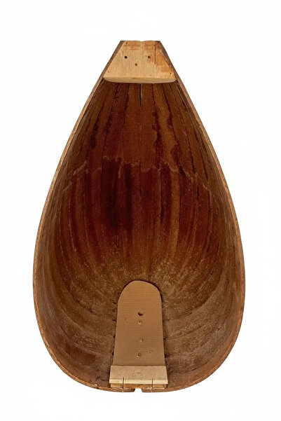 tellicalgiyapim Yaprak Maun Klasik Tekne 44 cm – Bağlama Teknesi (Yarı Mamul)