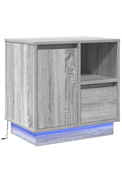 vidaxl Dulap de noapte cu sertar Gri 50 x 34,5 x 50 cm Lemn compozit