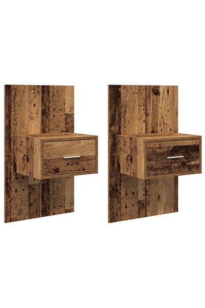 vidaxl Dulap de noapte 2 pcs Lemn vechi 50 x 32,5 x 80cm Lemn compozit
