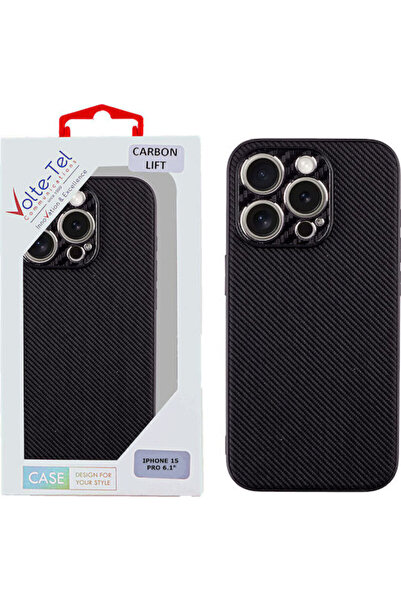 Other Volte-Tel Carbon Lift Πίσω Κάλυμμα Σιλικόνης Μαύρο (iPhone 15 Pro)